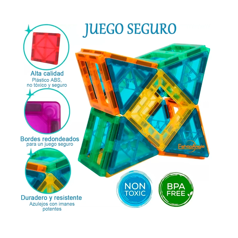 JUEGO DE BLOQUES DE CONSTRUCCION MAGNE TICOS 3D 88 PIEZAS - 4