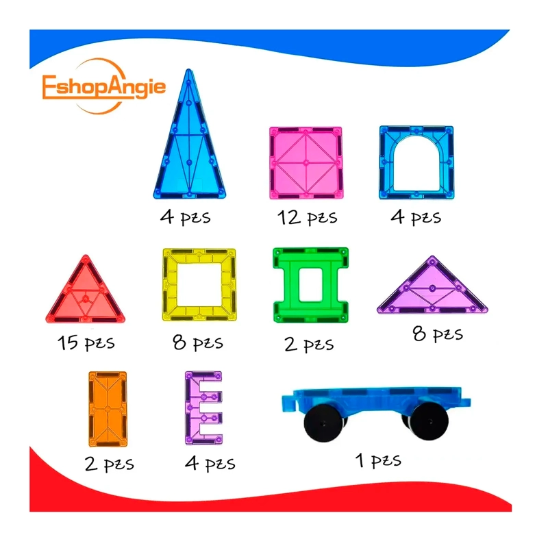 JUEGO DE BLOQUES DE CONSTRUCCION MAGNE TICOS 3D 88 PIEZAS - 6