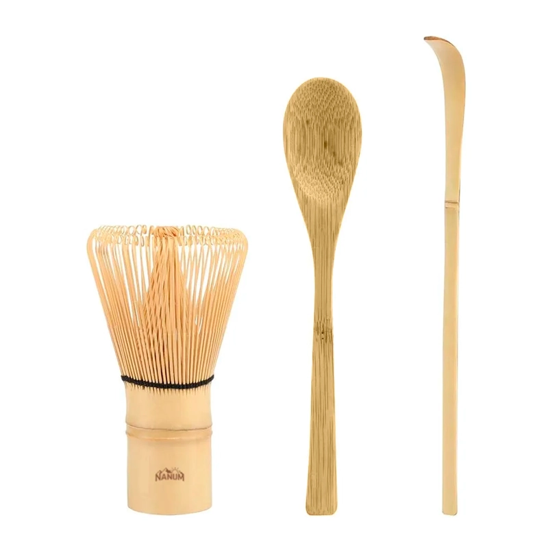 JUEGO DE TE  MATCHA JAPONES SET BATIDOR CHASEN CUCHARAS BAMBU - 1