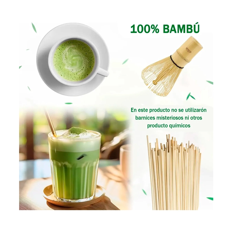 JUEGO DE TE  MATCHA JAPONES SET BATIDOR CHASEN CUCHARAS BAMBU - 4