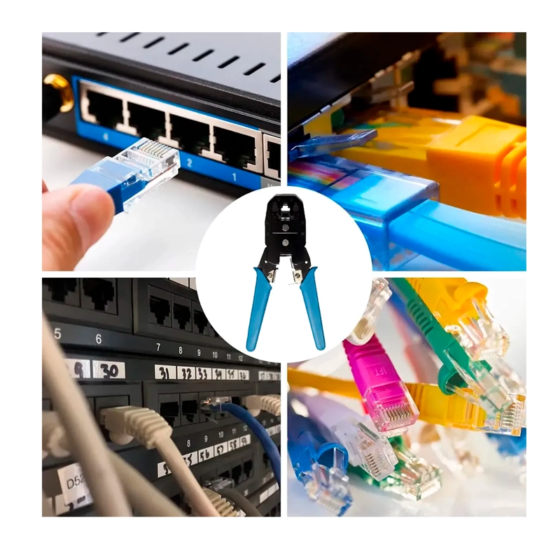 KIT CRIMPEADORA RED RJ45 RJ11 RJ12 PELACABLES +50 CONECTORES - 5