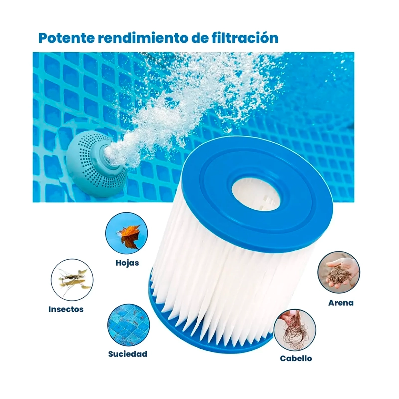 PACK 4 REPUESTO CARTUCHO DE FILTRO TIPO I BESTWAY PISCINA - 3