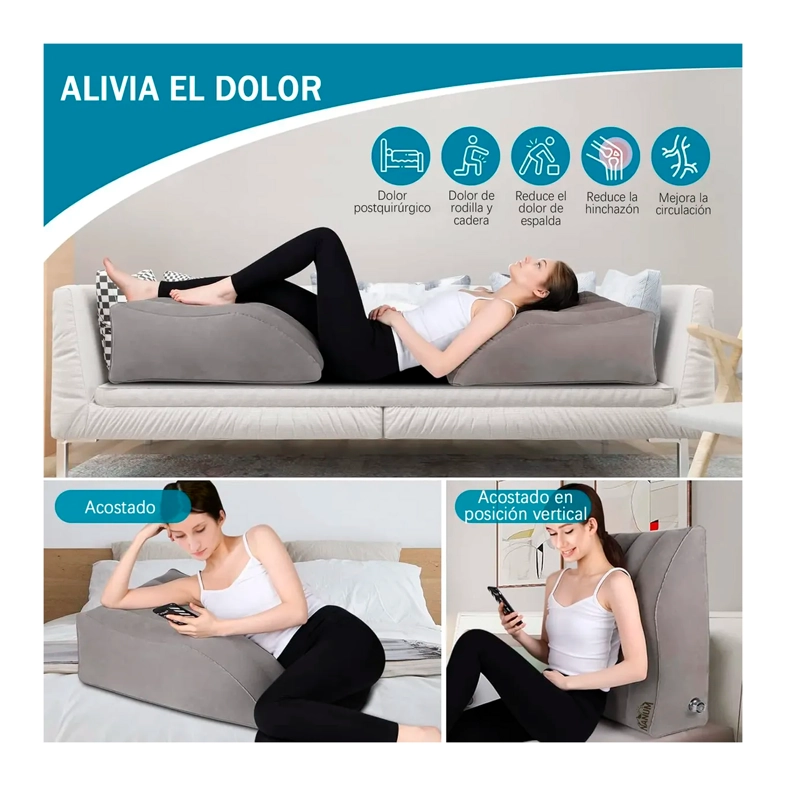 ALMOHADA CUÑA ELEVACION DE PIERNAS COJIN INFLABLE RELAJANTE - 3