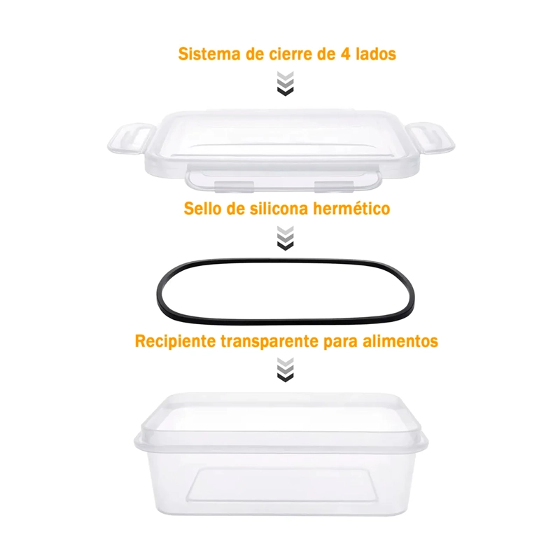 SET 24 RECIPIENTES CONTENEDORES HERME TICOS TAPER DE ALIMENTO - 4