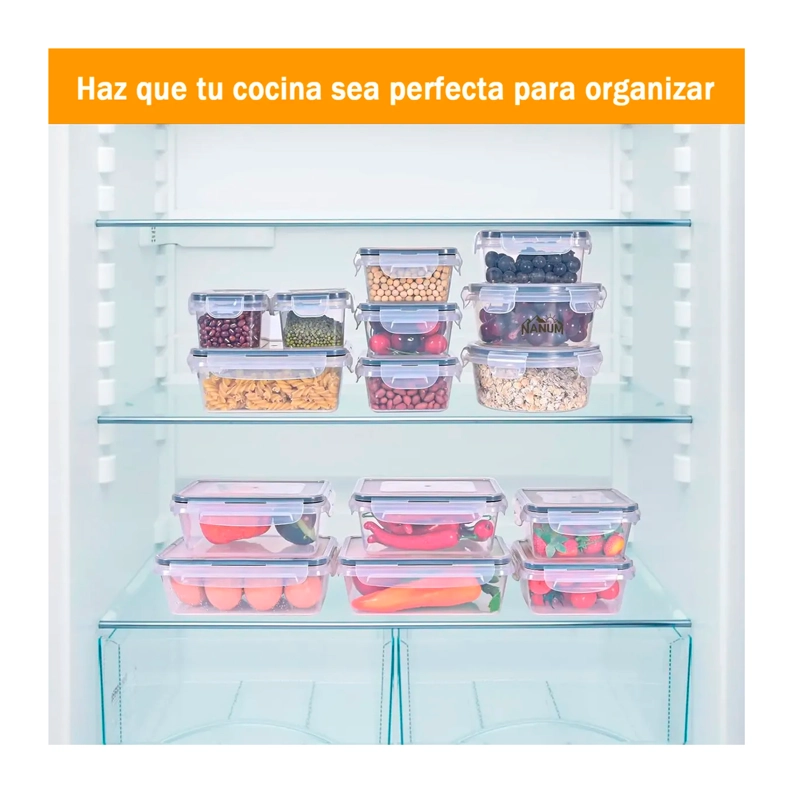 SET 24 RECIPIENTES CONTENEDORES HERME TICOS TAPER DE ALIMENTO - 7