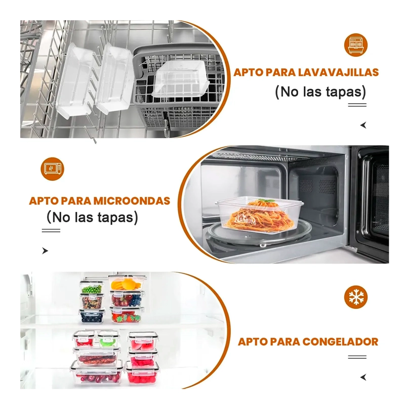 SET 14 CONTENEDORES HERMETICOS TAPER RECIPIENTES DE ALIMENTO - 5