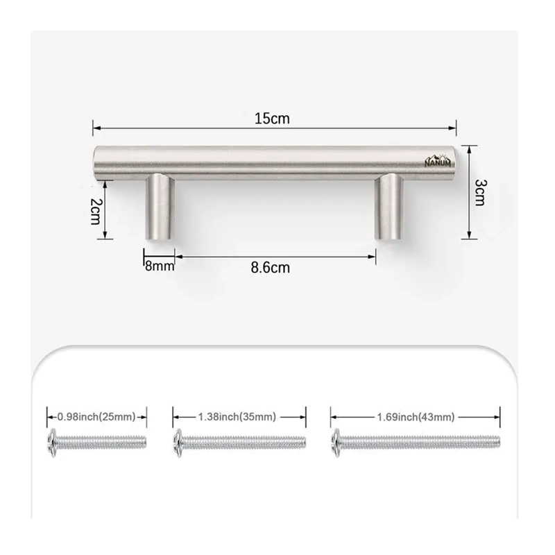X10 MANILLAS TIRADORES ACERO INOXIDABLE 15CM PUERTAS CAJONES - 6