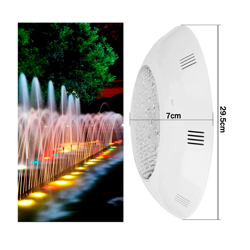 FOCO LED PISCINA SUBACUATICO 18W LUZ CALIDA SOBREPONER - 7