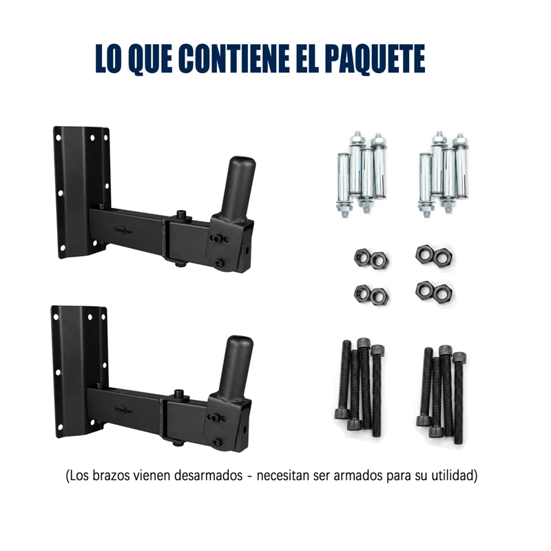 2PCS SOPORTE PARA PARLANTE MURO PARED AJUSTABLE EXTENSIBLE - 5