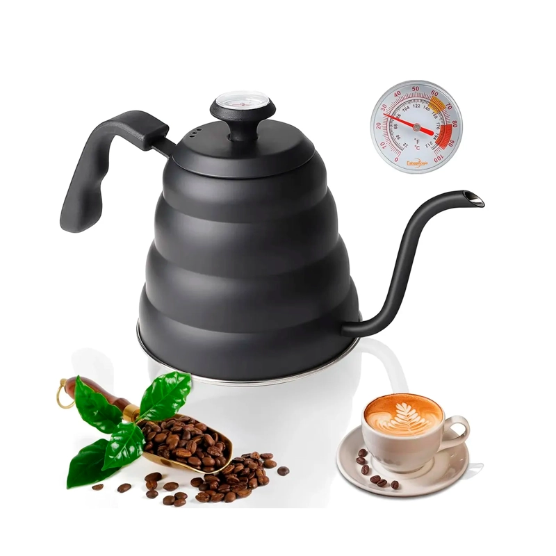 TETERA CUELLO DE CISNE CON TERMOMETRO CAFE TE HERVIDOR 1.2L - 1