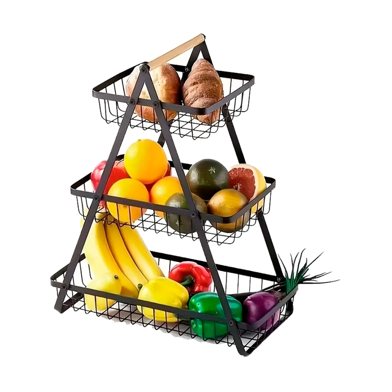 ORGANIZADOR CANASTA FRUTERO VERDULERO MULTIUSO 3 NIVELES - 1