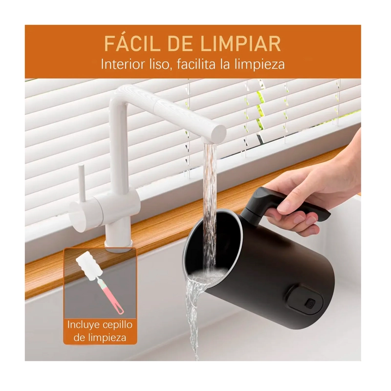 ESPUMADOR DE LECHE ELECTRICO 4 EN 1 BATIDOR CALENTADOR CAFE - 5