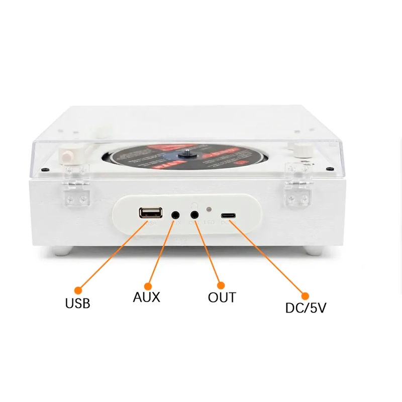 REPRODUCTOR DE DISCO BLUETOOTH USB PORTATIL RETRO - 2