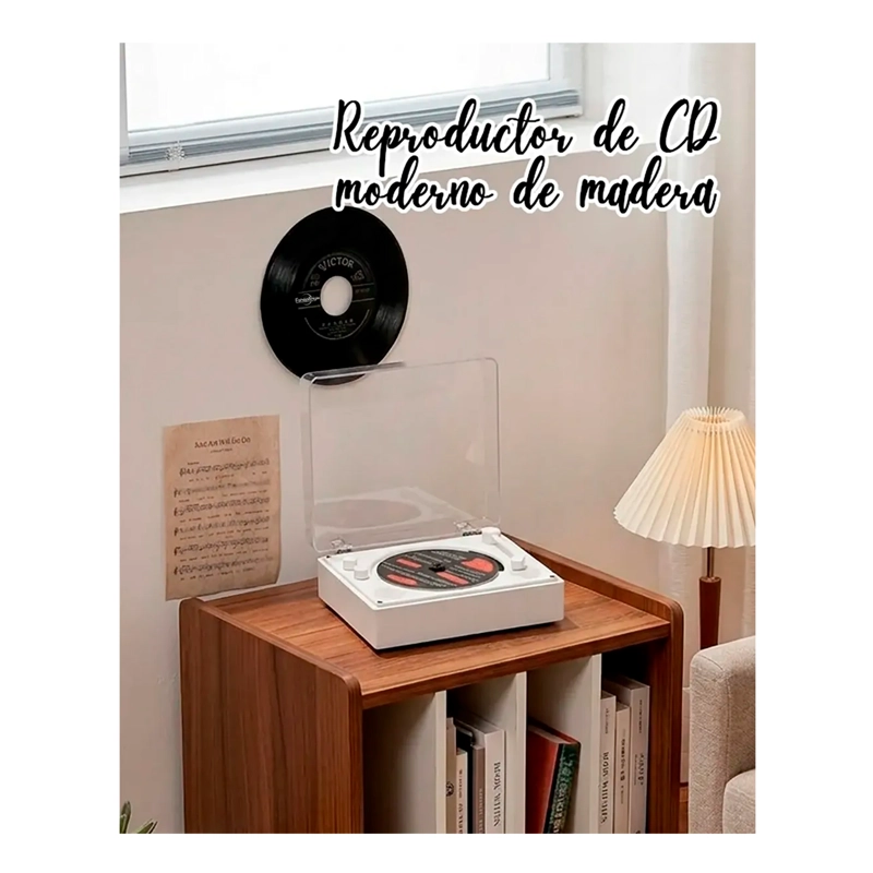 REPRODUCTOR DE DISCO BLUETOOTH USB PORTATIL RETRO - 3
