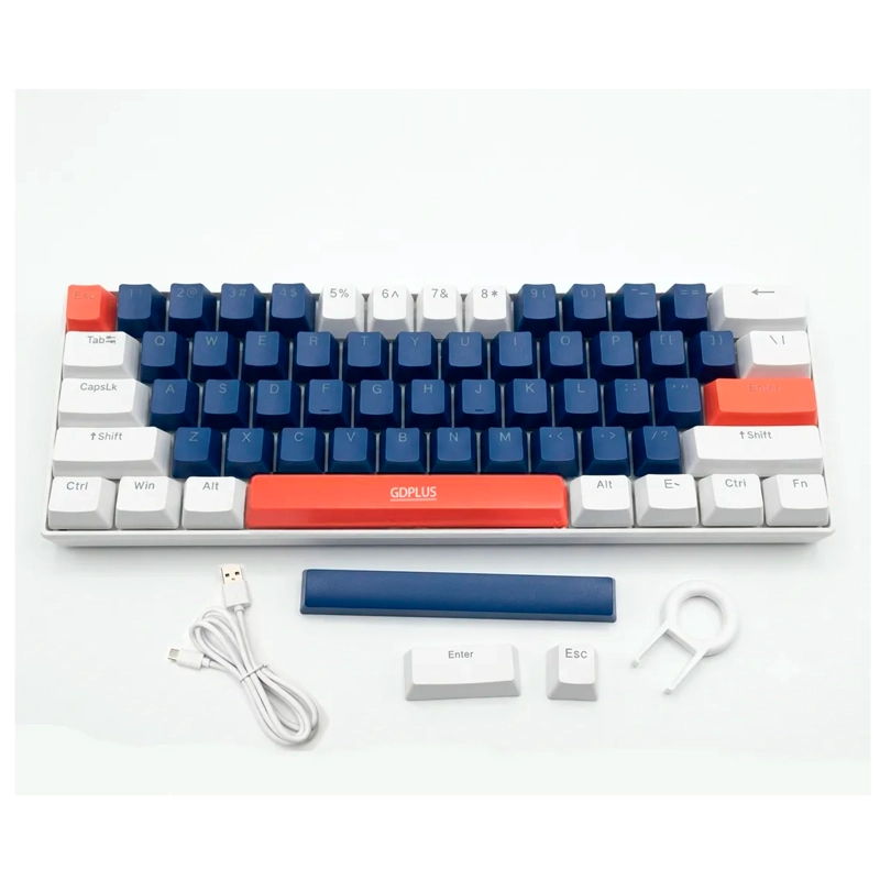 TECLADO MECANICO GAMER 60% RGB ESPAÑOL HOT-SWAP T60 USB-C - 1