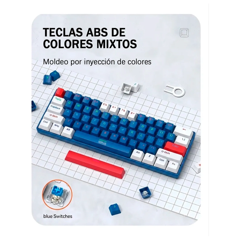 TECLADO MECANICO GAMER 60% RGB ESPAÑOL HOT-SWAP T60 USB-C - 4