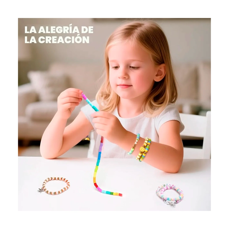KIT PARA HACER PULSERA CUENTAS MOSTACILLAS LETRAS 24 COLORES - 5