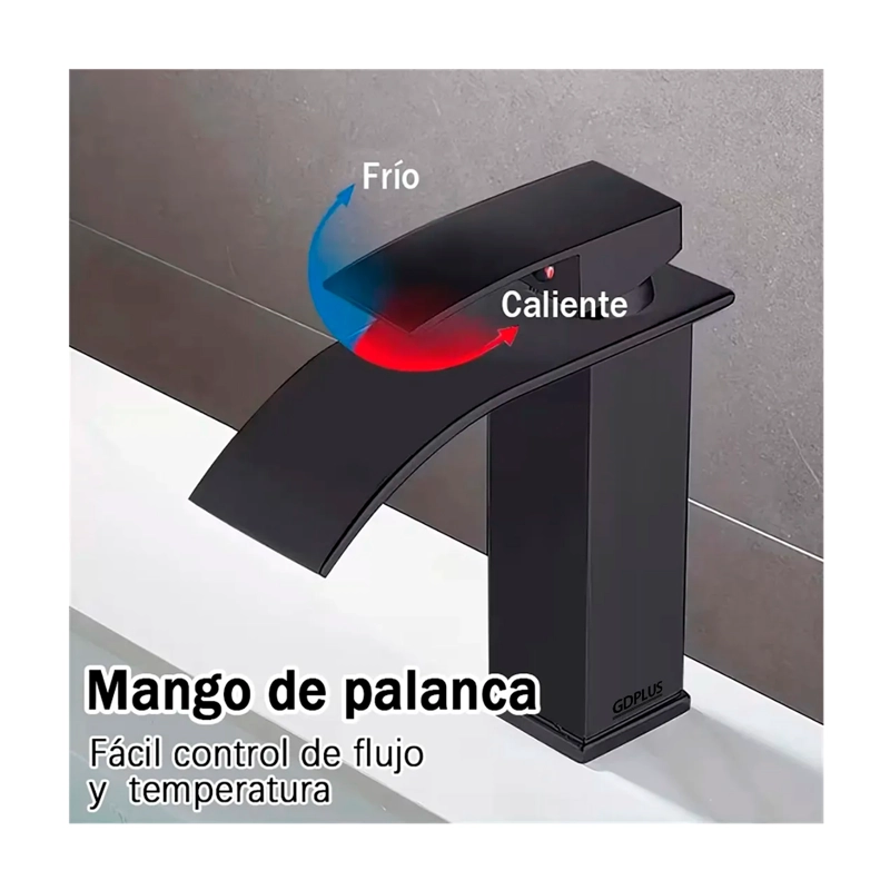 LLAVE MONOMANDO LAVAMANOS GRIFERIA BAÑO CASCADA MEZCLADOR - 3