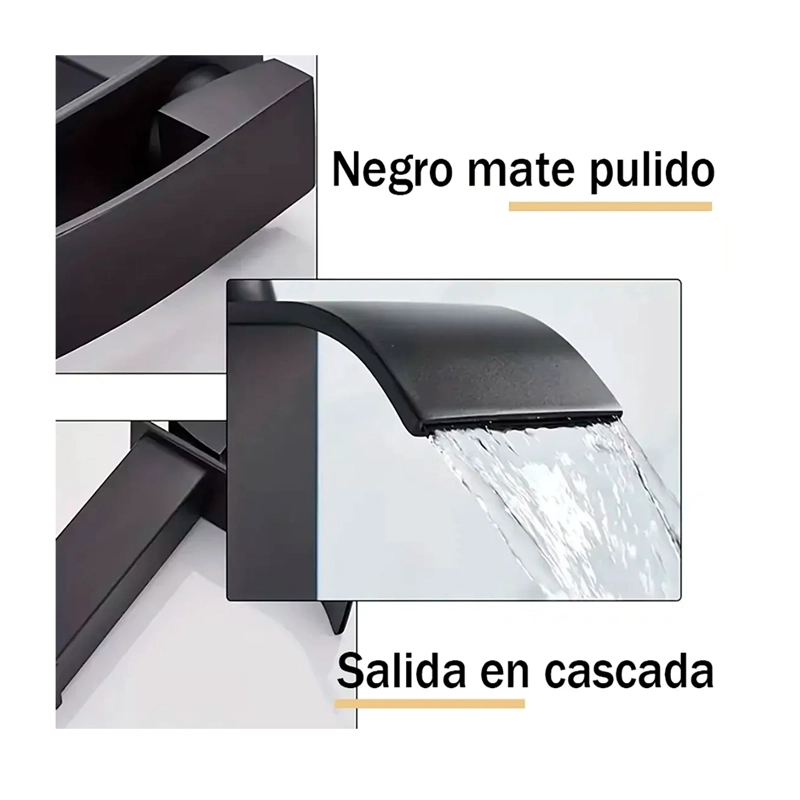 LLAVE MONOMANDO LAVAMANOS GRIFERIA BAÑO CASCADA MEZCLADOR - 4