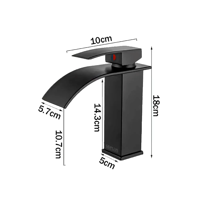 LLAVE MONOMANDO LAVAMANOS GRIFERIA BAÑO CASCADA MEZCLADOR - 5