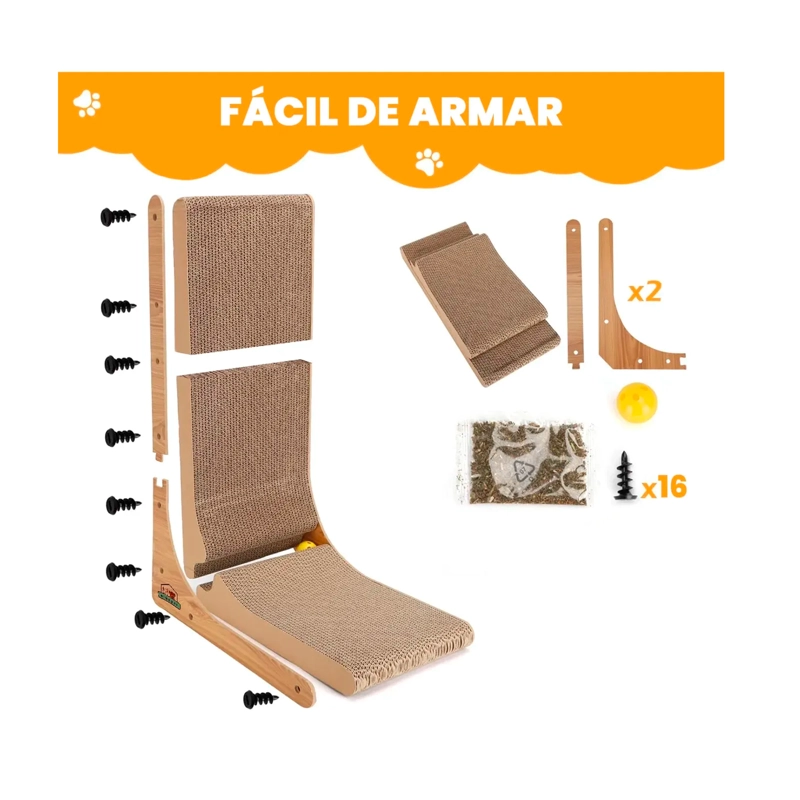 RASCADOR VERTICAL PARA GATOS EN FORMA DE L CARTON CORRUGADO - 4