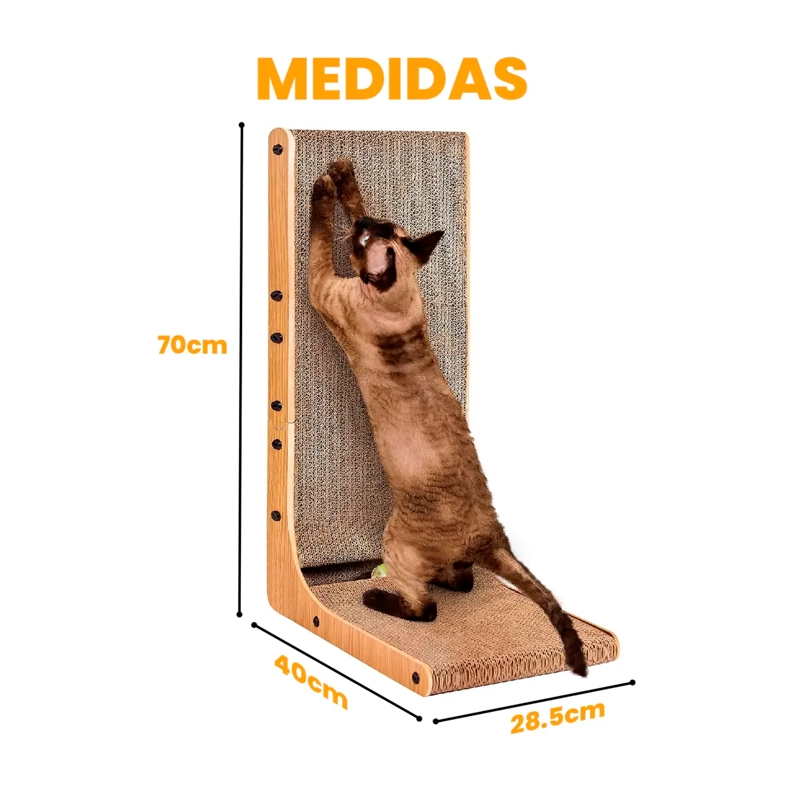 RASCADOR VERTICAL PARA GATOS EN FORMA DE L CARTON CORRUGADO - 6
