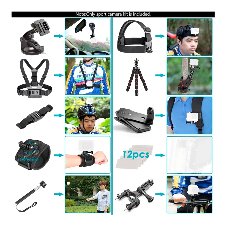 KIT DE ACCESORIOS 50 EN 1 PARA CAMARA DE ACCION - 2