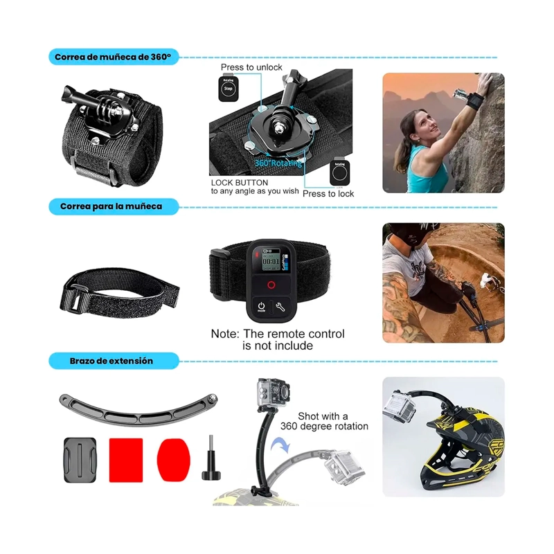 KIT DE ACCESORIOS 50 EN 1 PARA CAMARA DE ACCION - 4