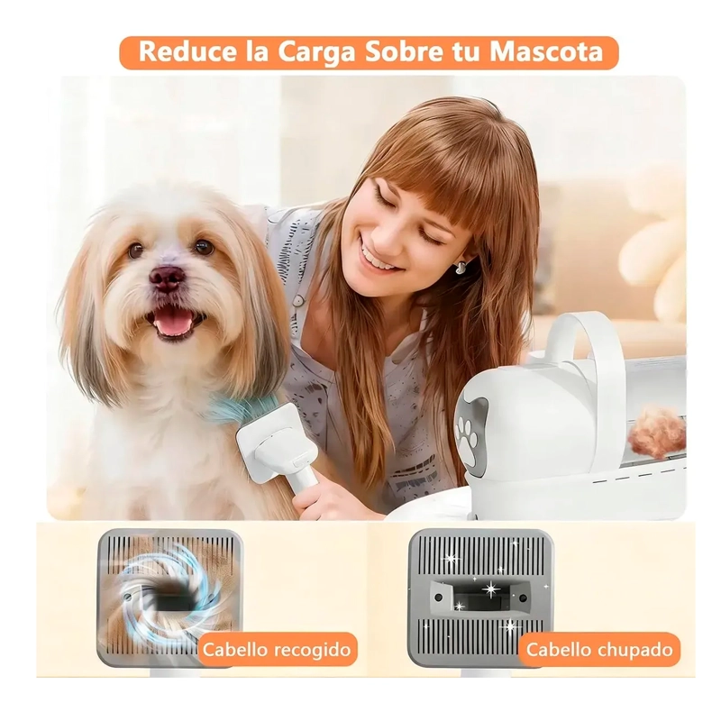 KIT CORTAPELO ASPIRADORA PERROS GATOS ASEO MASCOTAS 2 EN 1 - 5