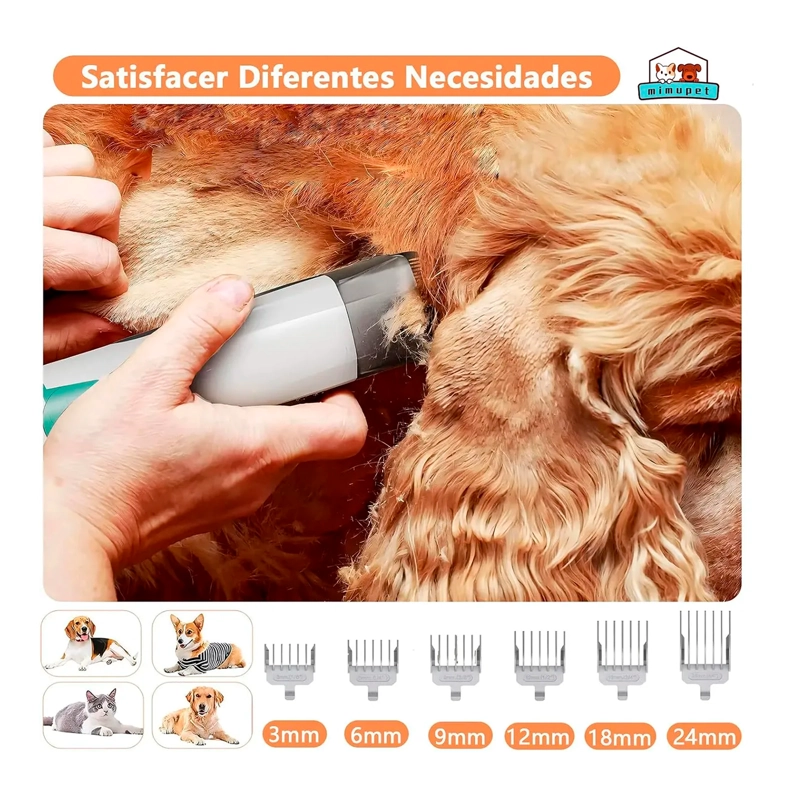 KIT CORTAPELO ASPIRADORA PERROS GATOS ASEO MASCOTAS 2 EN 1 - 7