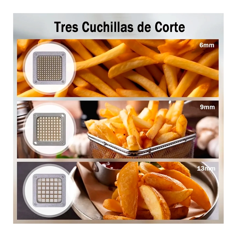 CORTADORA DE PAPAS MANUAL PICADORA DE BASTONES 3 CUCHILLAS - 3