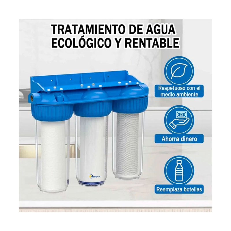 FILTRO DE AGUA 3 ETAPAS PURIFICADOR 10 PULGADAS 5 MICRAS - 2
