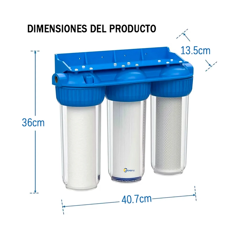 FILTRO DE AGUA 3 ETAPAS PURIFICADOR 10 PULGADAS 5 MICRAS - 7