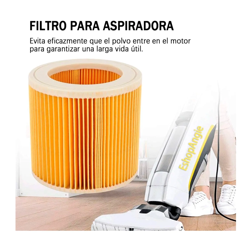 FILTRO PARA ASPIRADORA HEPA PORTATIL CILINDRICO PLISADO - 2