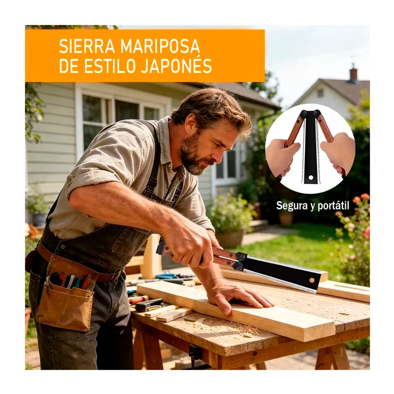SERRUCHO SIERRA JAPONES PLEGABLE DOBLE FILO TIPO MARIPOSA - 6
