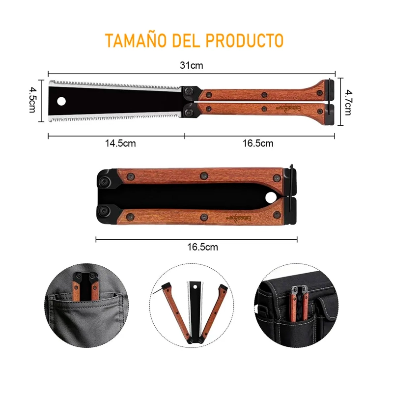 SERRUCHO SIERRA JAPONES PLEGABLE DOBLE FILO TIPO MARIPOSA - 7