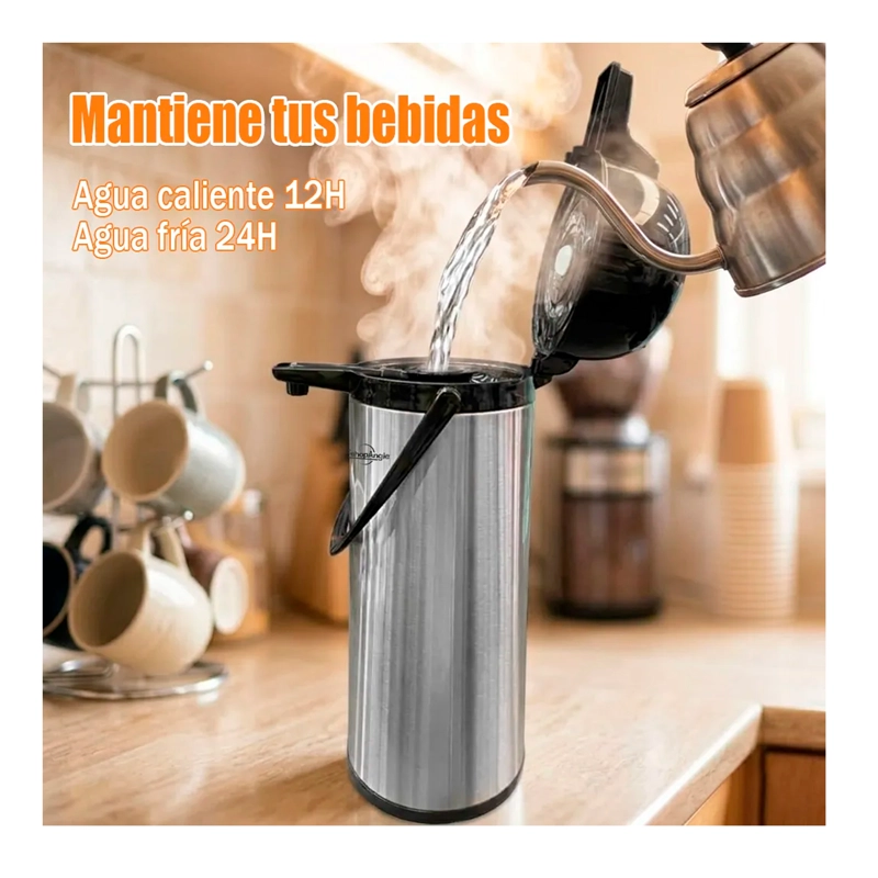 TERMO DISPENSADOR ACERO 1.9LTS SIFON AGUA CALIENTE CAFE TE - 4