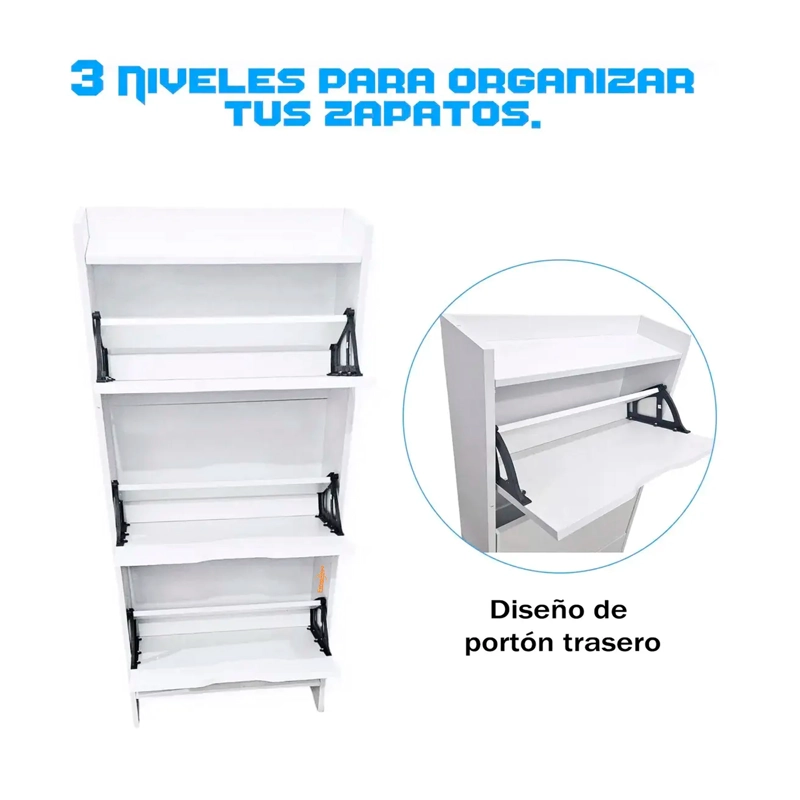ORGANIZADOR MUEBLE ZAPATERO CAJONERA PARA ZAPATOS 3 NIVELES - 4