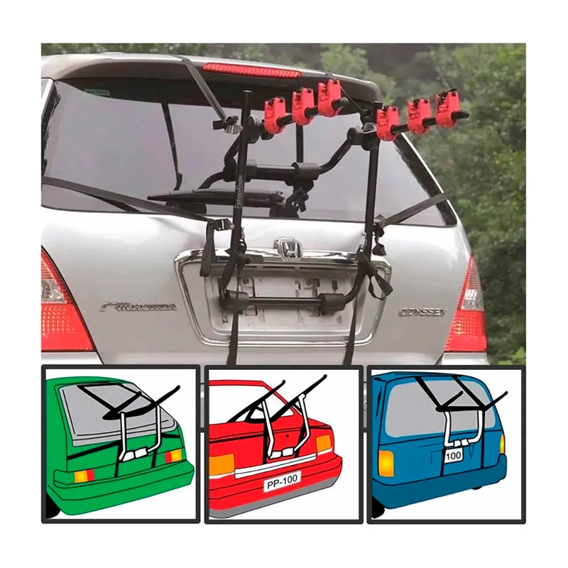 PORTA BICICLETA RACK SOPORTE 3 BICICLETAS HATCHBACK AUTO - 4