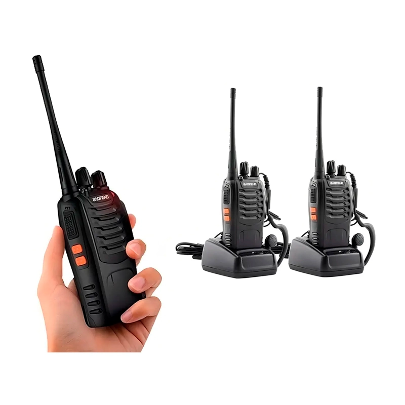 PACK 2 RADIO TRANSMISOR WALKIE TALKIE BF-888S MANOS LIBRE - 2