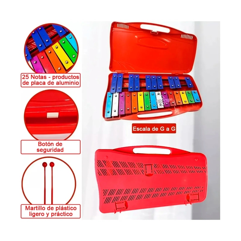 METALOFONO CROMATICO XILOFONO 25 NOTAS CON MALETA - 2