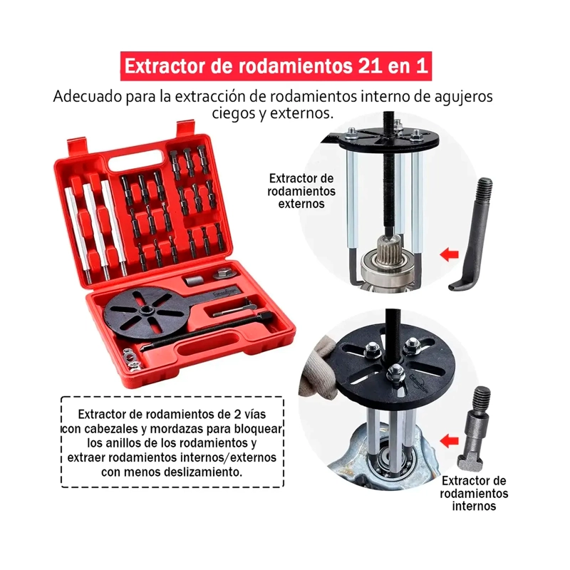 EXTRACTOR DE RODAMIENTO INTERNO UNIVERSAL EXTRACTOR 21 EN 1 - 3