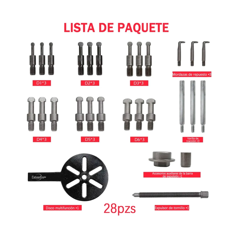 EXTRACTOR DE RODAMIENTO INTERNO UNIVERSAL EXTRACTOR 21 EN 1 - 6