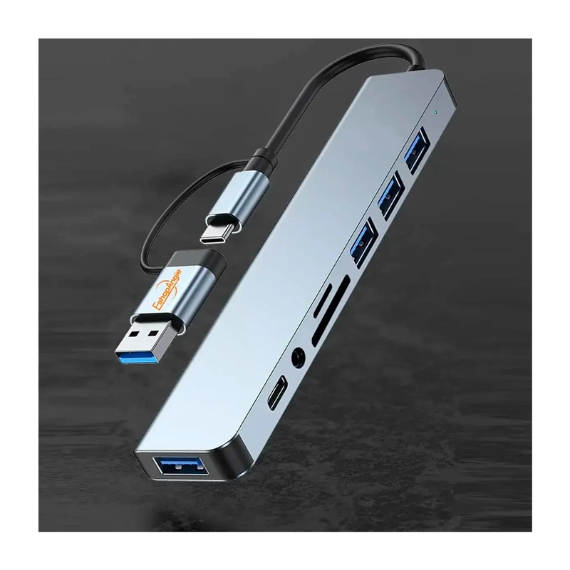 HUB ADAPTADOR USB TIPO C 8 EN 2 PARA MAC MACBOOK WINDOWS - 4
