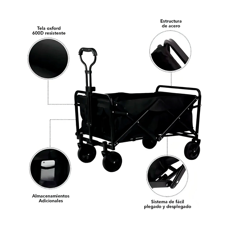 CARRITO PARA COMPRAS PLEGABLE IDEAL PARA EL CAMPING - 3