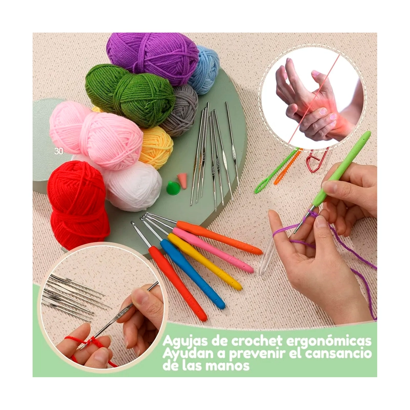 ESTUCHE CROCHET SILICONA ACCESORIOS PARA TEJER - 5