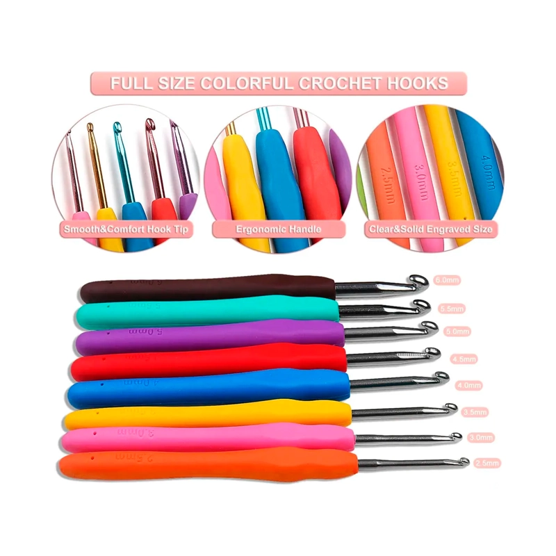ESTUCHE CROCHET SILICONA ACCESORIOS PARA TEJER - 7