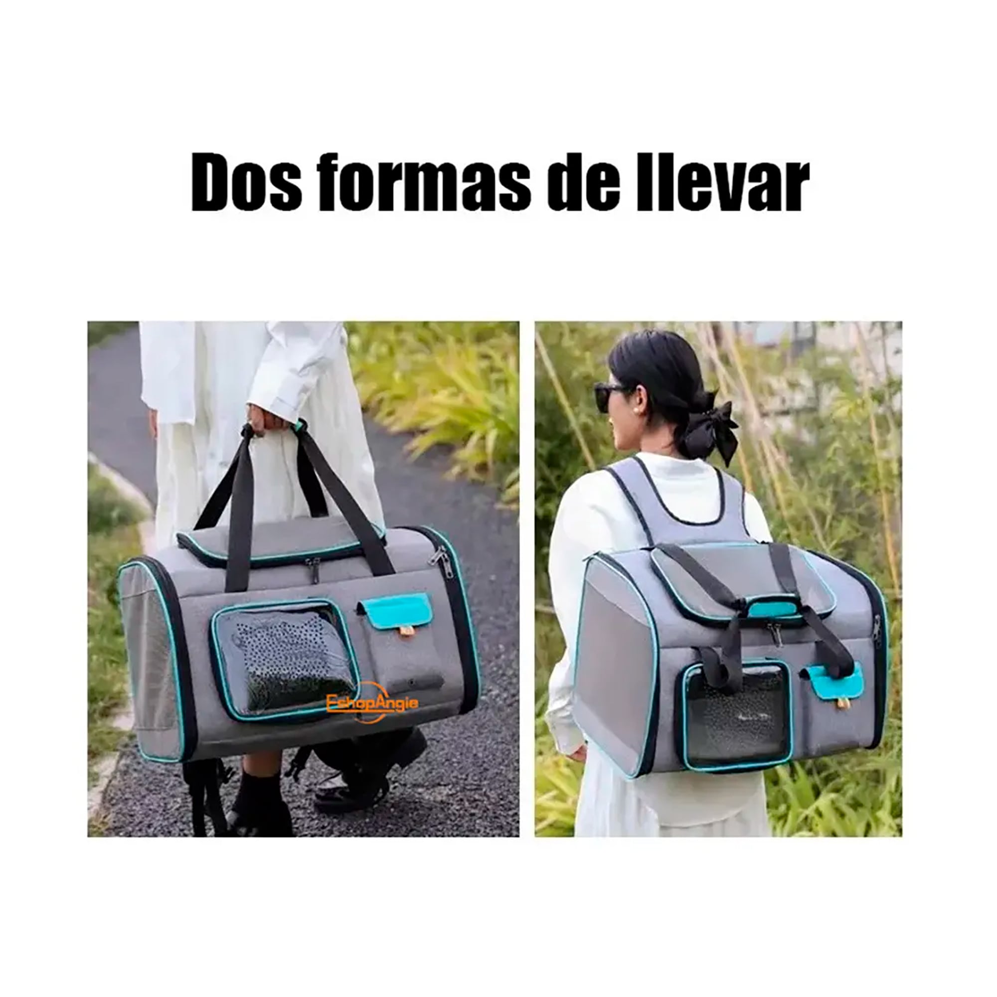 BOLSO TRANSPORTADOR PARA MASCOTA VIAJE MOCHILA TRANSPIRABLE - 3