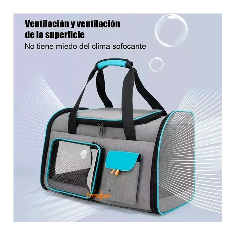 BOLSO TRANSPORTADOR PARA MASCOTA VIAJE MOCHILA TRANSPIRABLE - 5