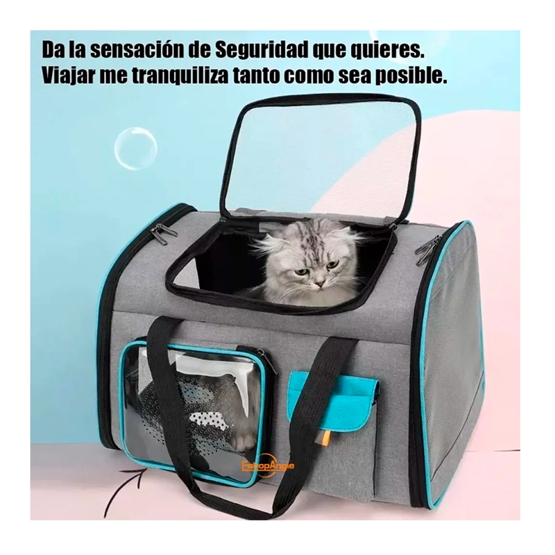 BOLSO TRANSPORTADOR PARA MASCOTA VIAJE MOCHILA TRANSPIRABLE - 8